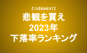 【つばめNEXT】2023年株価下落率ランキングから有望銘柄を探せ！