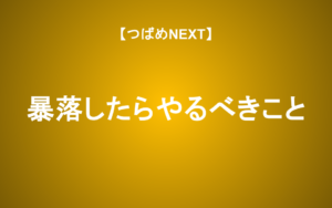 【つばめNEXT】相場の暴落はピンチじゃなくチャンスだ！