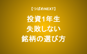 【つばめNEXT】これが分かれば投資は迷わない！初心者からの銘柄の選び方