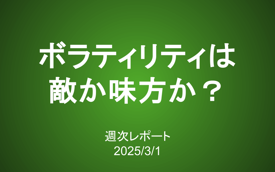 【第402号】週次レポート（2025/3/1）：ボラティリティは長期投資家にとって味方である