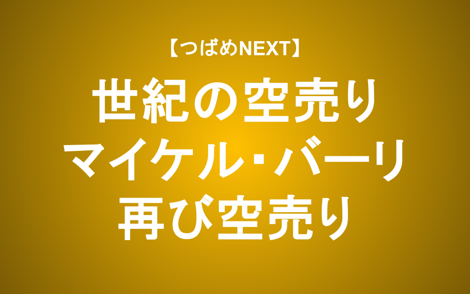 【つばめNEXT】リーマン・ショックを予想した伝説の投資家が株を手放した！私たちはどう動くべきか？
