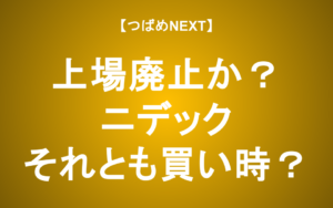 【つばめNEXT】特別注意銘柄に指定！逆に買い時？【ニデック】